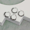 925 Sterling Silver Bali Hoop Earrings for Girl Teen Women 3 Pairs