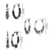 925 Sterling Silver Bali Hoop Earrings for Girl Teen Women 3 Pairs