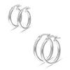 925 Sterling Silver Small Classic Italian Hoop Earrings for Teen Women Set of 2 Pairs