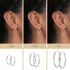 925 Sterling Silver Small Round Circle Endless Hoop Earrings for Women Set of 3 Pair