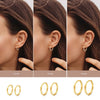 925 Sterling Silver Endless Small Hinged Hoop Earrings for Women Set of 3 Pair