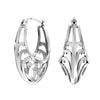 925 Sterling Silver Antique Filigree Hoop Earrings for Teen Women