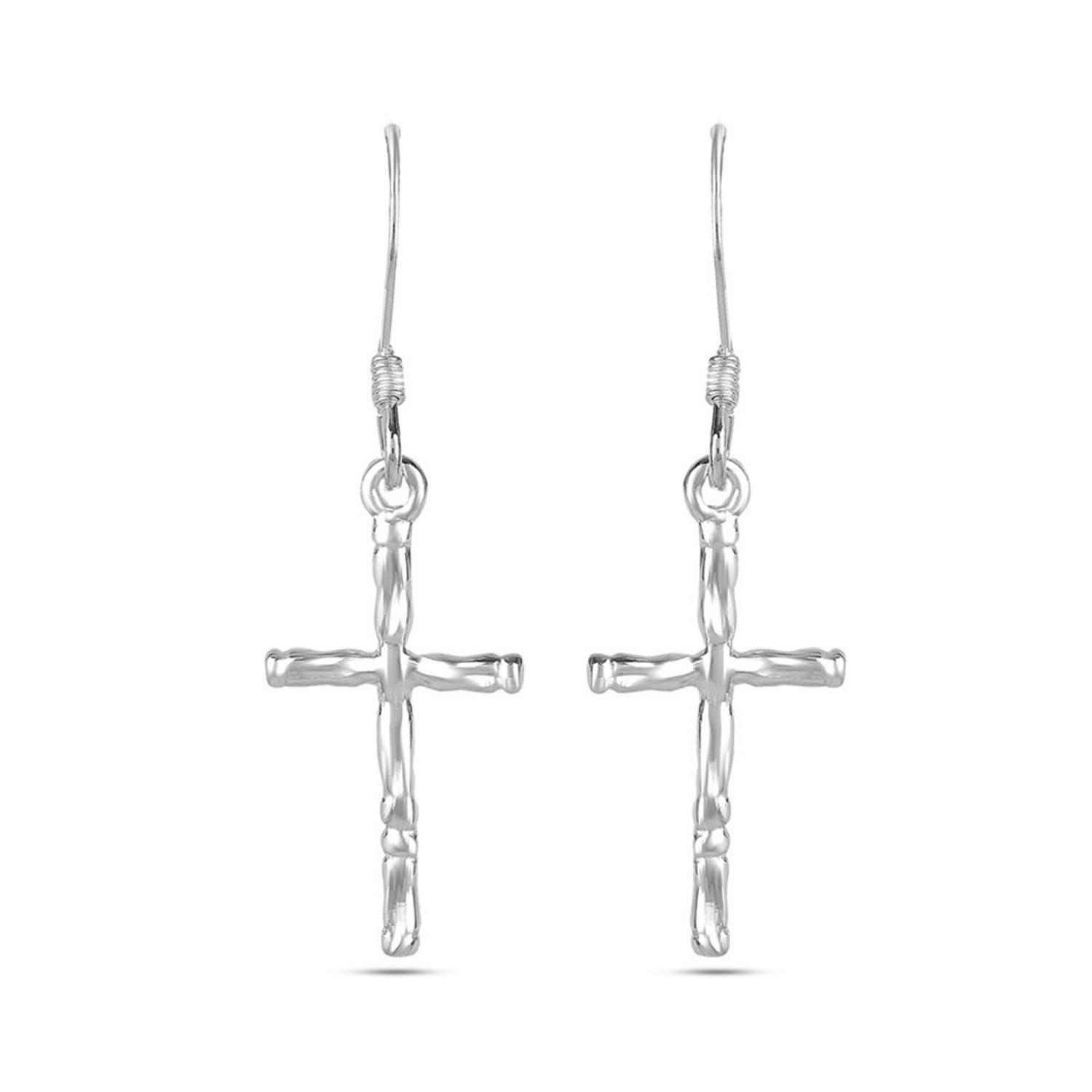 925 Sterling Silver Cross-Earrings for Teen Women and Girls