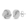 925 Sterling Silver Italian Design Diamond-Cut Wire Love Knot Stud Earrings for Women