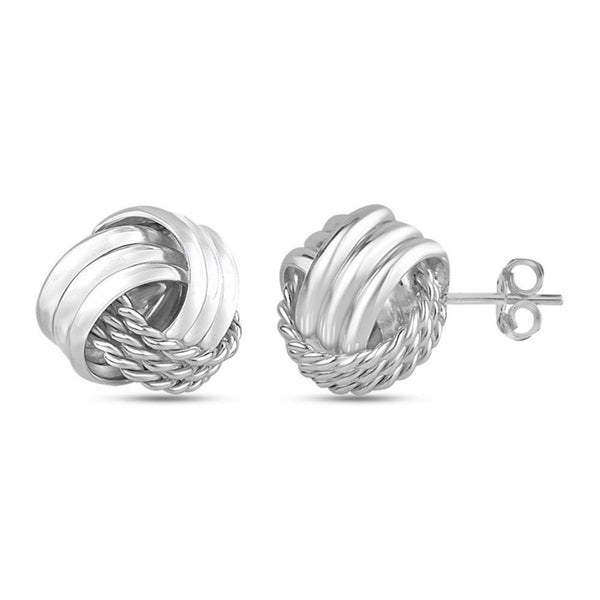 925 Sterling Silver Love Knot Stud Earrings for Teen Women