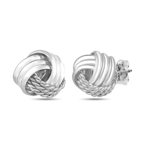 925 Sterling Silver Love Knot Stud Earrings for Teen Women