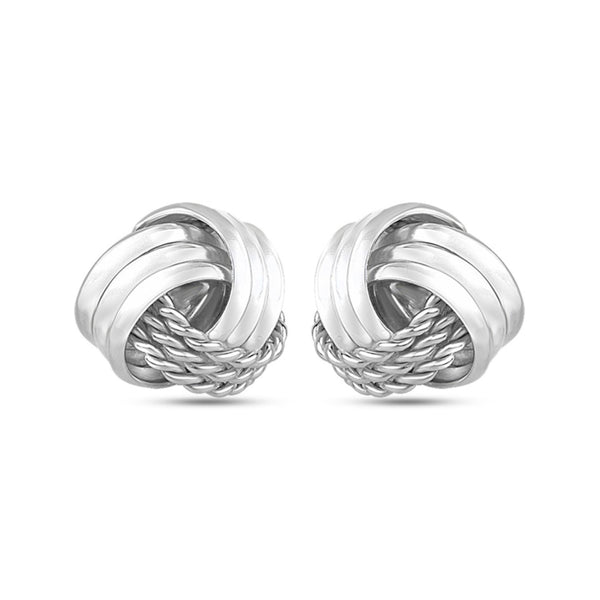 925 Sterling Silver Love Knot Stud Earrings for Teen Women