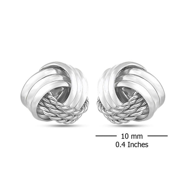 925 Sterling Silver Love Knot Stud Earrings for Teen Women