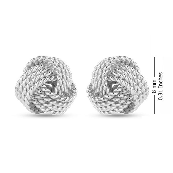 925 Sterling Silver Love Knot Stud Earrings for Women and Girl