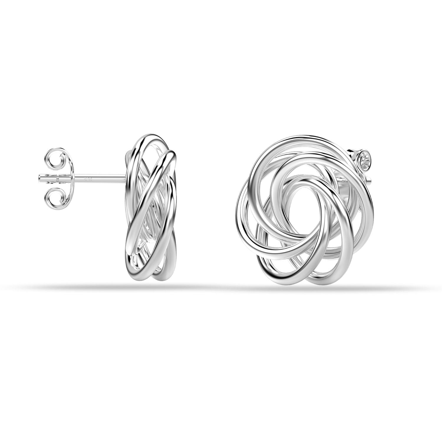 925 Sterling Silver Love Knot Stud Earrings for Women