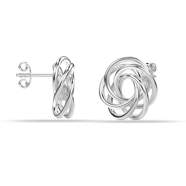 925 Sterling Silver Love Knot Stud Earrings for Women