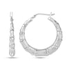 925 Sterling Silver Bamboo Hoop Earrings for Women