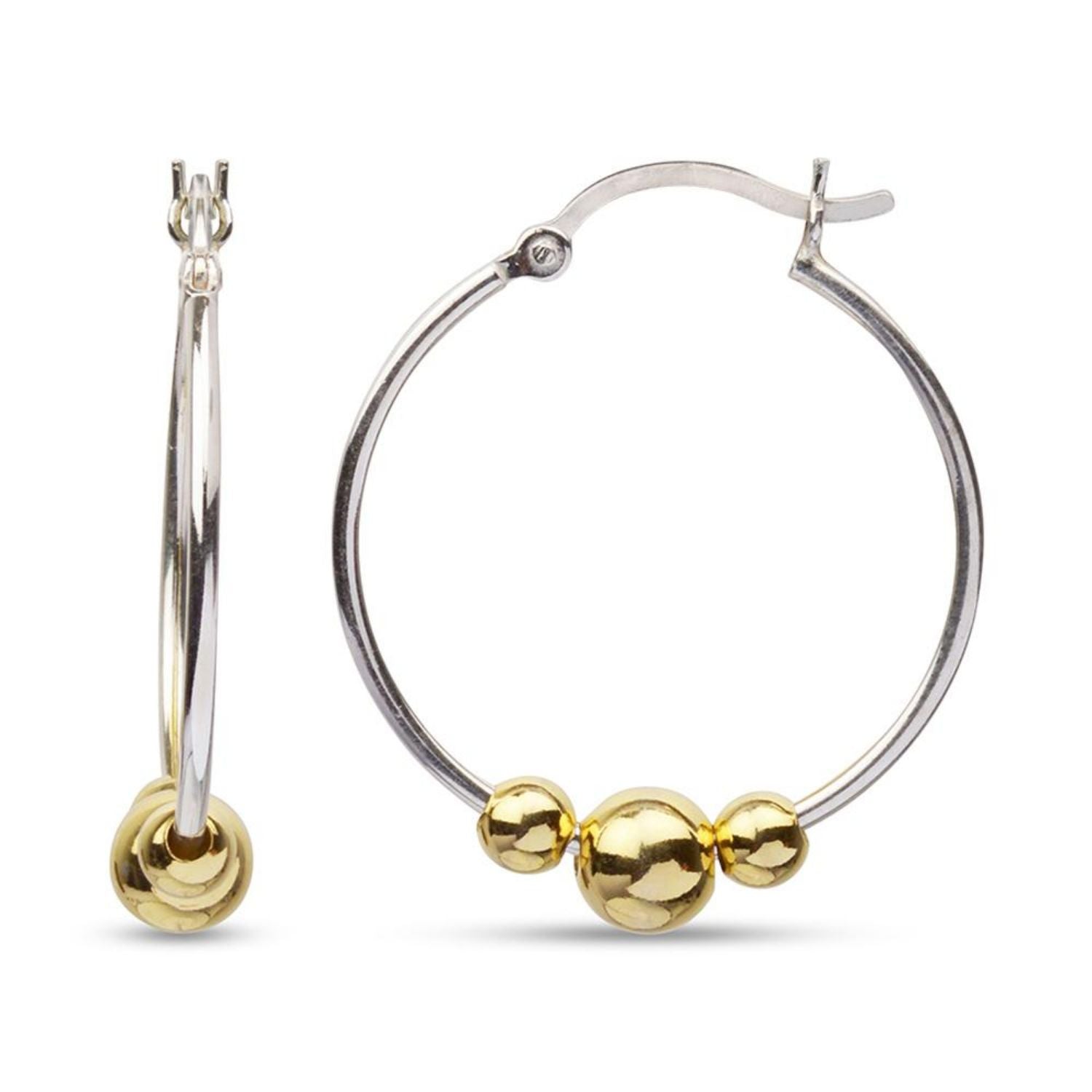 925 Sterling Silver Gold Plated Hoop Earrings for Teen Women