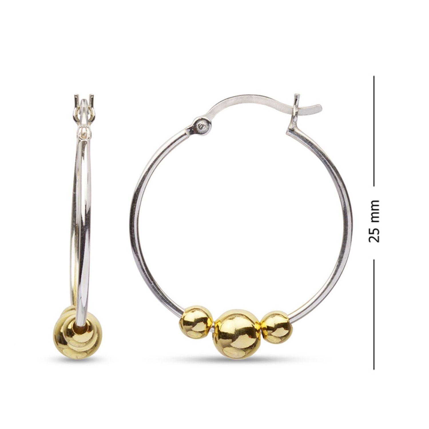 925 Sterling Silver Gold Plated Hoop Earrings for Teen Women