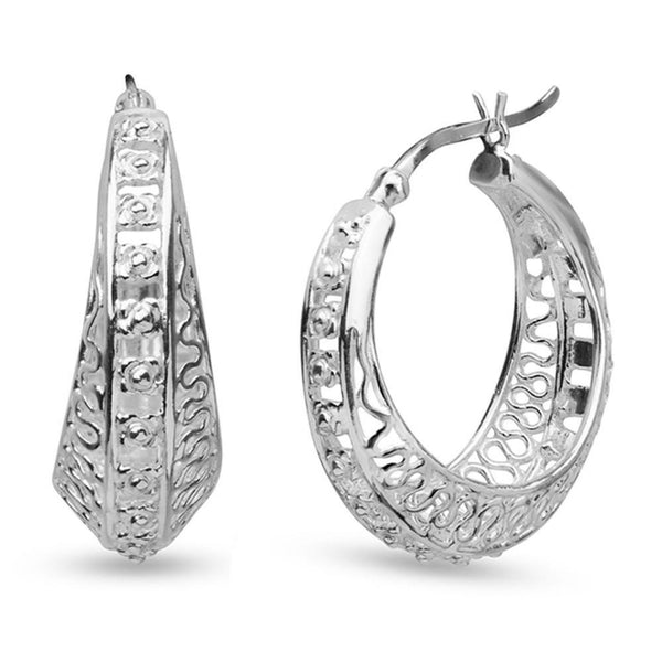 925 Sterling Silver ClickTop Hoop Earrings for Teen Women