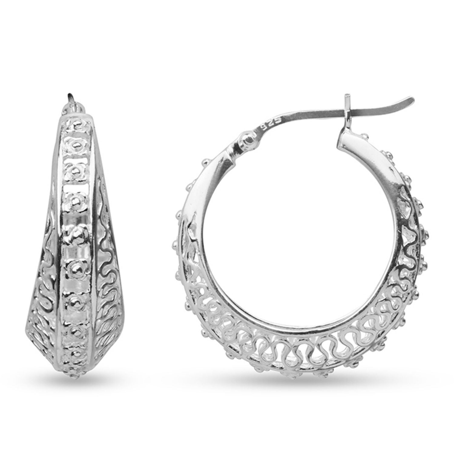 925 Sterling Silver ClickTop Hoop Earrings for Teen Women