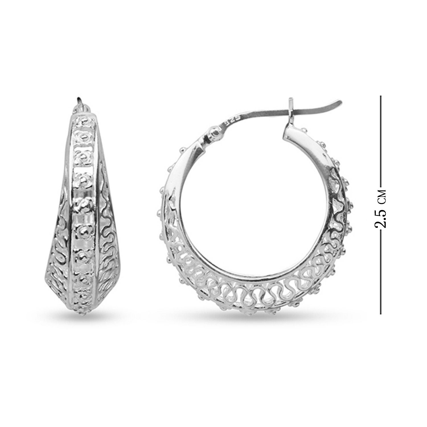 925 Sterling Silver ClickTop Hoop Earrings for Teen Women