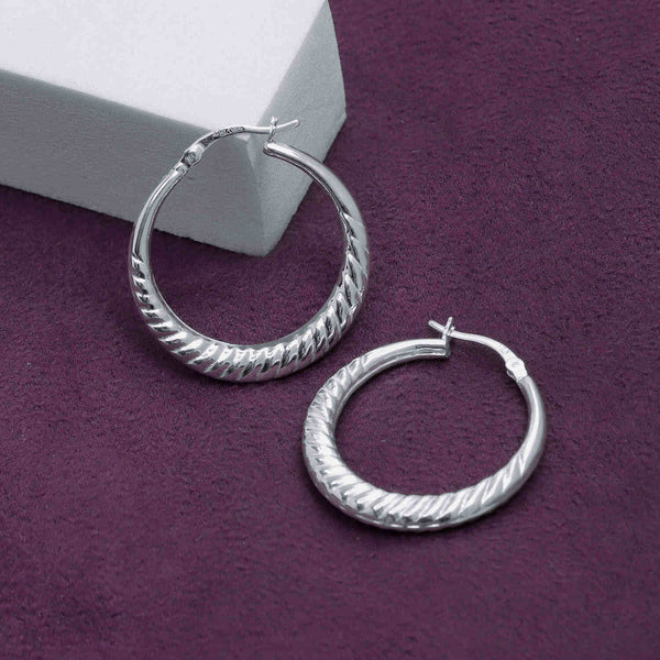 925 Sterling Silver High Polish Hoop Earrings for Teen Women