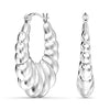 925 Sterling Silver Hollow Puff Hoop Earrings for Women Teen 34MM