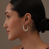 925 Sterling Silver Classic Diamond-Cut Hoop Earrings for Women