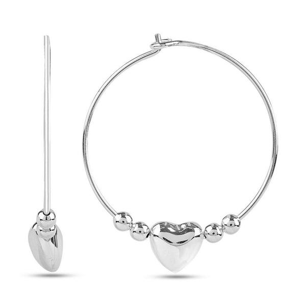 925 Sterling Silver Heart Endless Hoop Earrings for Teen Women 26MM