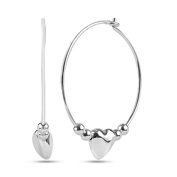 925 Sterling Silver Heart Endless Hoop Earrings for Teen Women 26MM