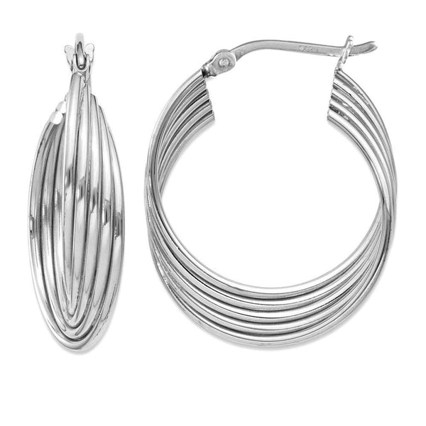 925 Sterling Silver Fancy Hoop Earrings for Women