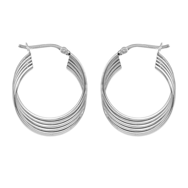 925 Sterling Silver Fancy Hoop Earrings for Women