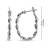 925 Sterling Silver Omega Back Hoop Earrings for Women 28 MM