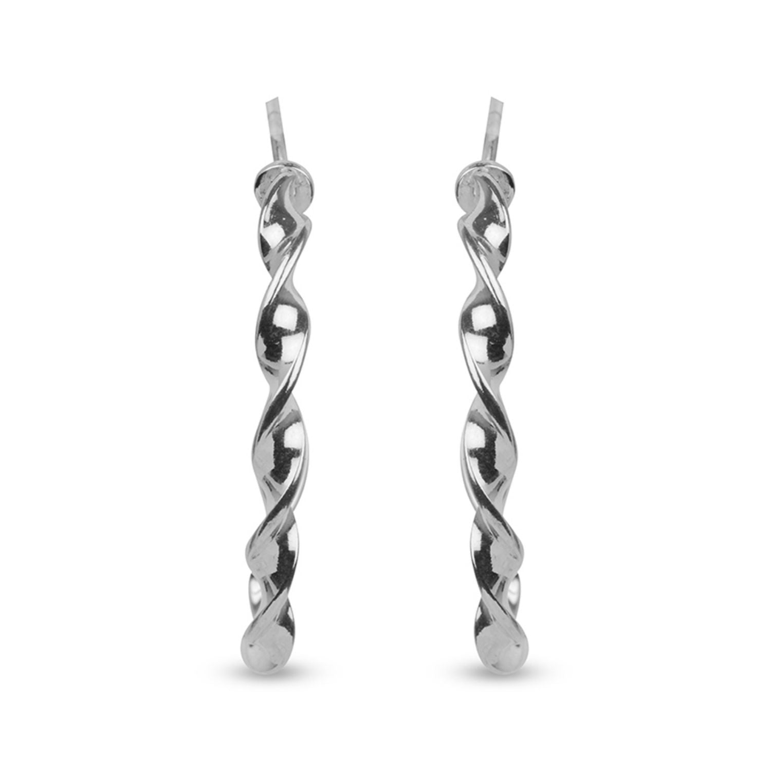 925 Sterling Silver Omega Back Hoop Earrings for Women 28 MM