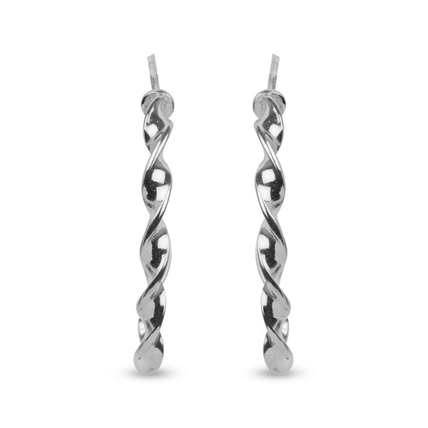 925 Sterling Silver Omega Back Hoop Earrings for Women 28 MM