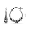 925 Sterling Silver Bali Style Ring Hoop Earrings for Women