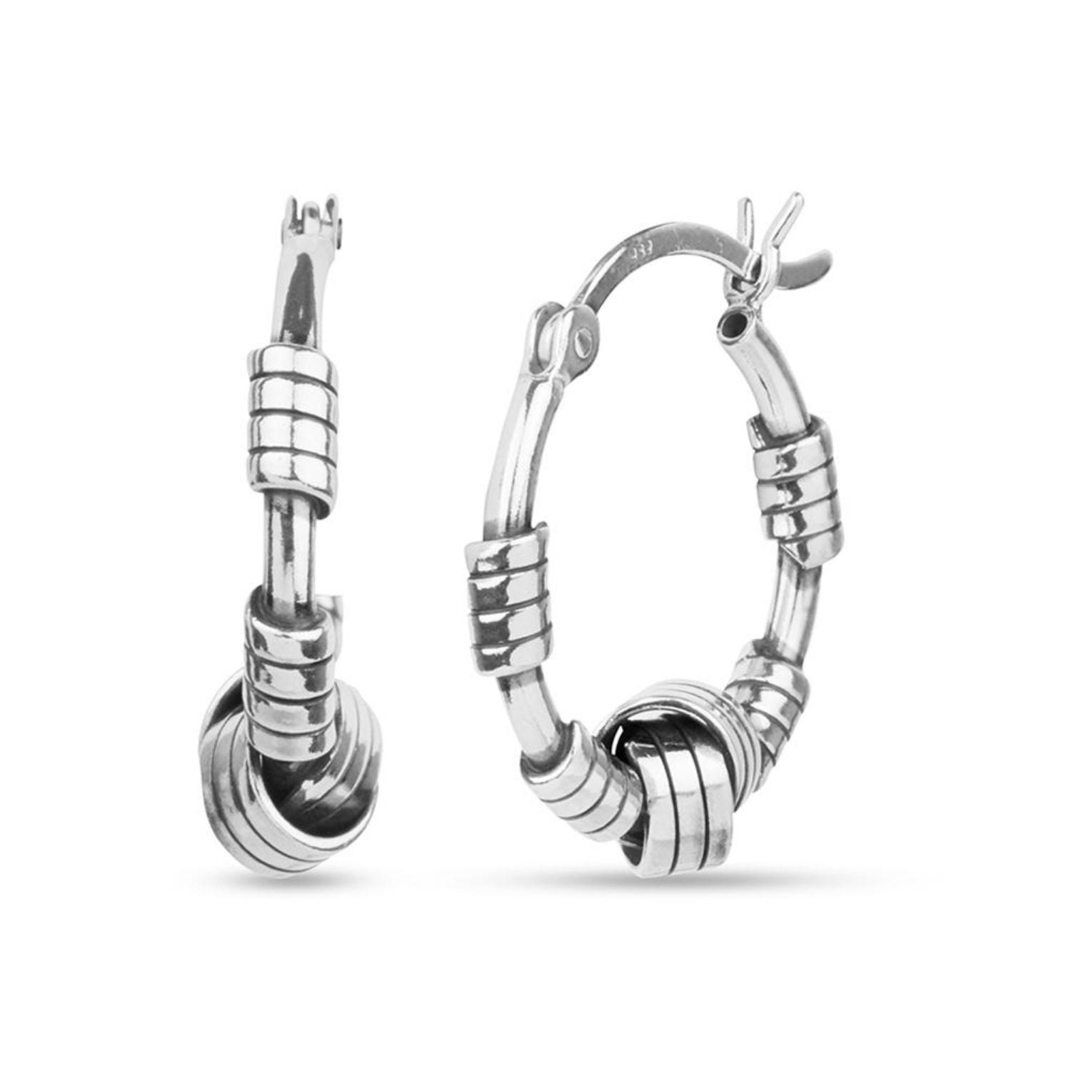 925 Sterling Silver Antique Hoop Earrings for Teen Women