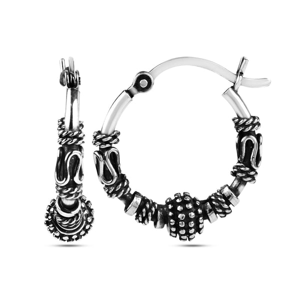 925 Sterling Silver Antique Hoop Earrings for Kid's Girl