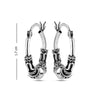 925 Sterling Silver Antique Spiral Bali Hoop Earrings for Women