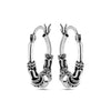 925 Sterling Silver Antique Spiral Bali Hoop Earrings for Women