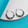 925 Sterling Silver Antique Spiral Bali Hoop Earrings for Women