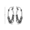 925 Sterling Silver Antique Spiral Bali Hoop Earrings for Women