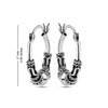 925 Sterling Silver Antique Spiral Bali Hoop Earrings for Women