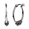 925 Sterling Silver Antique Finish Hoop Earrings for Teen Women