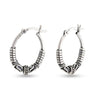 925 Sterling Silver Balinese Hoop Earrings for Teen Women