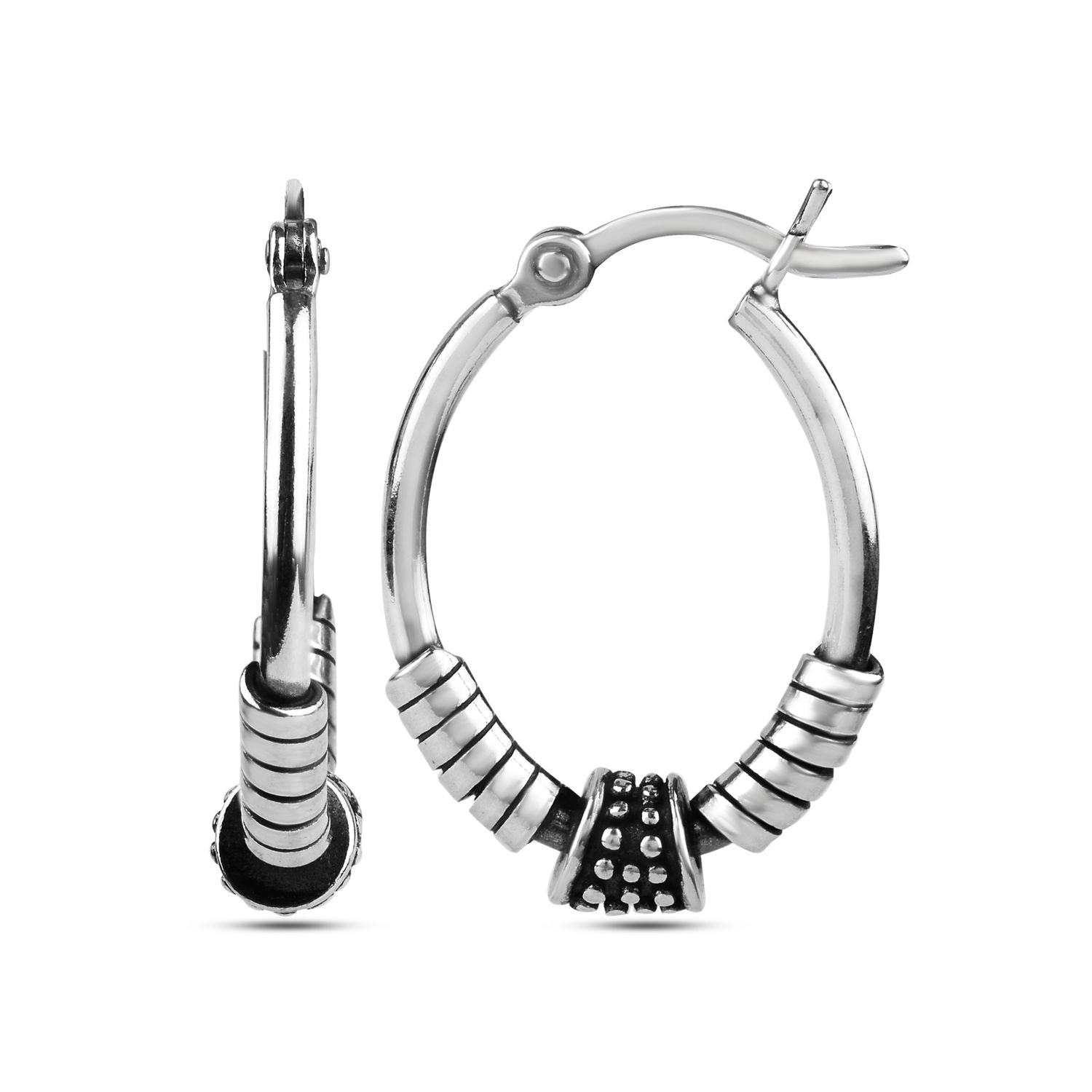 925 Sterling Silver ClickTop Hoop Earrings for Teen Women