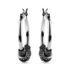 925 Sterling Silver Oxidized Tribal Hoop Earrings for Women