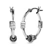 925 Sterling Silver Tribal Hoop Earrings for Women 20 MM