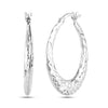 925 Sterling Silver Diamond Cut Hoop Earrings for Women