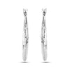 925 Sterling Silver Diamond Cut Hoop Earrings for Women