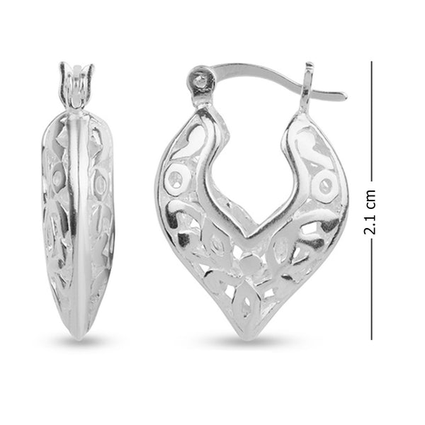 925 Sterling Silver Filigree Hoop Earrings for Teen Women