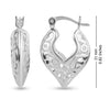 925 Sterling Silver Filigree Hoop Earrings for Teen Women