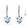 925 Sterling Silver Triangle Cubic-Zirconia Rhodium Plated Lever-Back Drop Dangle Earrings for Women