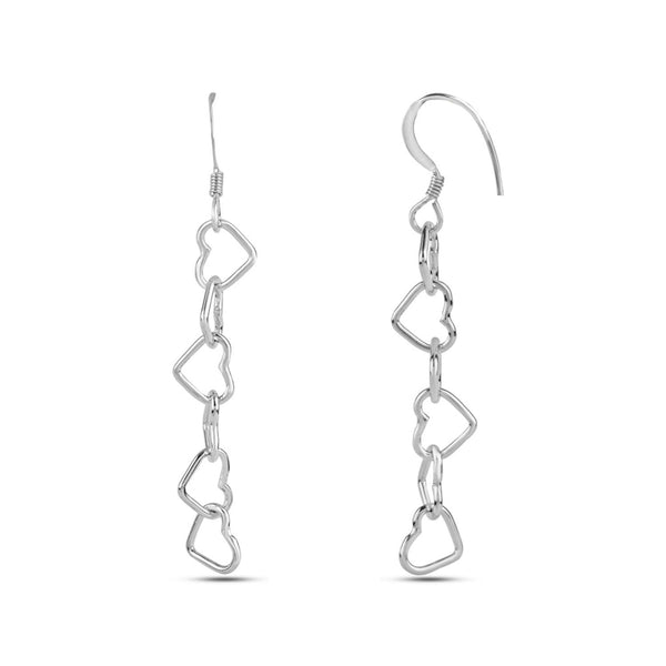 925 Sterling Silver Valentines Day Heart Inspired Dangler Earrings for Women